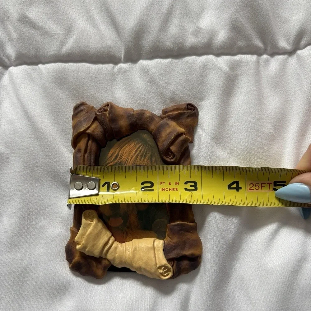 Vintage 80s 90s Dog Bones Picture‎ Frame Retro Doggy Brown Animal Y2K 2000s